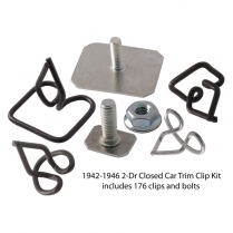 Body Trim Clip Kit - 2 Door Closed Car - 1942-46 Ford Car  