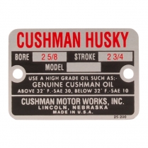Engine Name Plate - 2 5/8" Bore - 1949-58 Cushman Scooter 