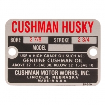 Engine Name Plate - 2  7/8" Bore - 1949-58 Cushman Scooter 