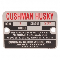 Engine Name Plate - 3" Bore - 1956-58 Cushman Scooter 