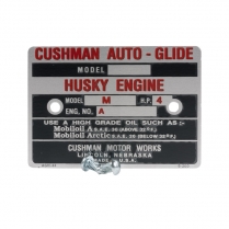 Engine Name Plate - Autoglide - 1945-47 Cushman Scooter 