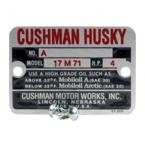 Engine Name Plate - 50 series - 1947-48 Cushman Scooter 