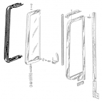 Vent Window Rubber Seals - Pair - 2 and 4 Door Sedan, Sedan Delivery, and Ranch Wagon - 1955-56 Ford Car, 1955-56 Mercury