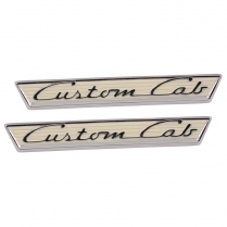 Door Emblems - Custom Cab - 1955-56 Ford Truck