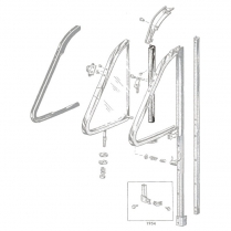 Back Edge of Vent Window Seals - 2 & 4 Door Sedan & Wagons - 1952-54 Ford Car  