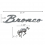 Bronco Script & Horse Emblem Set - Universal - Peel & Stick Application - Chrome - 1966-96 Ford Bronco, 2021-Up Ford Bronco