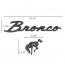 Bronco Script & Horse Emblem Set - Universal - Peel & Stick Application - Satin Black - 1966-96 Ford Bronco, 2021-Up Ford Bronco