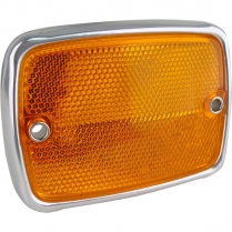 Front Reflector - Amber - RH or LH - FoMoCo Script - 1967 Ford Bronco, 1967-75 Ford Truck