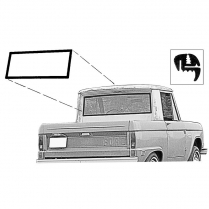 Back Glass Seal - Half Cab - with Groove for Chrome Moldings - 1966-77 Ford Bronco