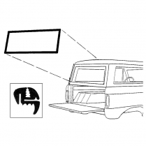 Back Glass Seal - In Liftgate - with Groove for Chrome Moldings - 1966-77 Ford Bronco