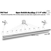 Upper Bed Side Molding - Right or Left - Short Bed - 1967 Ford Truck