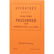 Book - Operator's Manual - V8 - 1946 Ford Car  