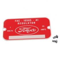 Tag - Voltage Regulator - 1948-55 Ford Truck, 1948-53 Ford Car