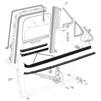 Door Glass Anti-Rattlers - Left - 1973-79 Ford Truck, 1978-79 Ford Bronco