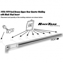 Upper Bed Side Molding - Right - with Racetrack - 1978-79 Ford Bronco