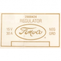 Decal - Voltage Regulator - 1958-60 Ford Truck, 1956-61 Ford Car  