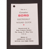 Pamphlet - Electric Clock Instructions - 1949-56 Ford Car  