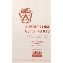 Pamphlet - Deluxe Radio Owners Manual - 1953 Ford Car  