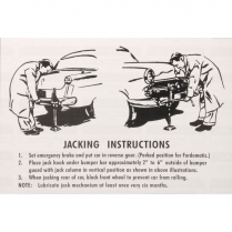 Decal - Jack Instructions - 1952-53 Ford Car  