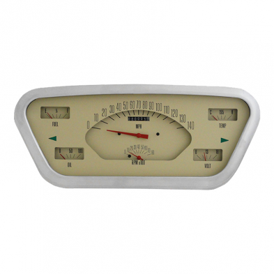 Instrument Cluster - 12 volt - Tan - 1953-55 Ford Truck