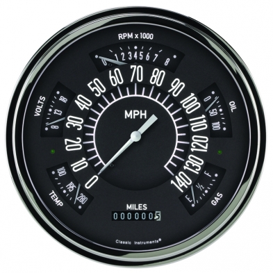 Instrument Cluster - Black - 1961-66 Ford Truck