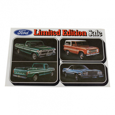 1976 Limited Edition Sale Ford Postcard - 1976 Ford Truck, 1976 Ford Bronco cover view