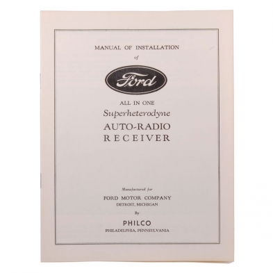 Radio Installation Manual - 1933-34 Ford Car