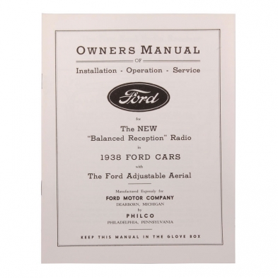 Radio Installation Manual - 1938 Ford Car