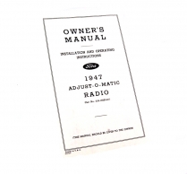 Radio Installation Manual - 1947 Ford Car