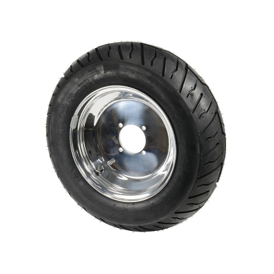 Aluminum Wheel w/ 10" Tire - Polished - 1950-65 Cushman Scooter