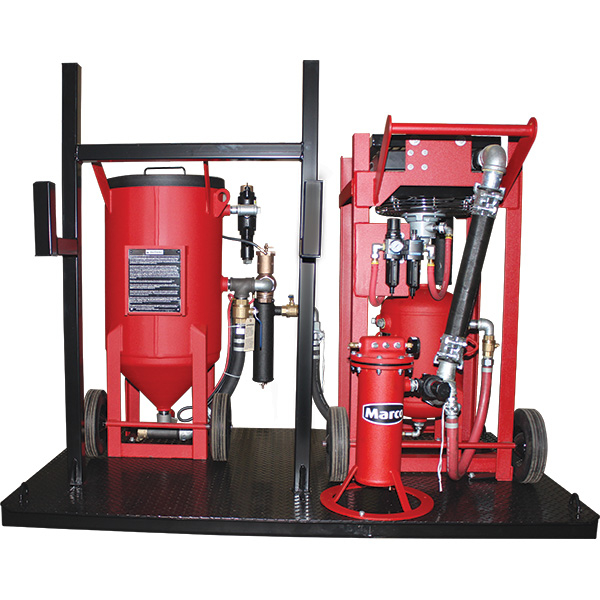 Allredi 6.5 Cu Ft M-Series Mobile Blast System, 12-Volt DC, Fork Pocket Skid