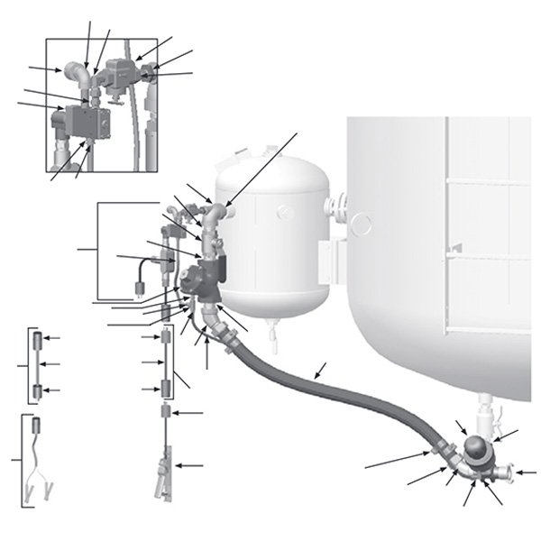 130E System w/ Metering Valve, 1-Outlet, for Bare 120 cu ft Blast Pots