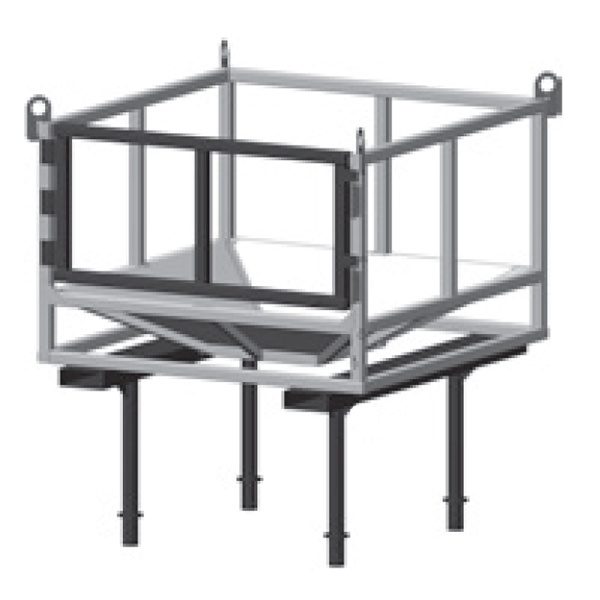 Heavy-Duty Bulk Bag Rack with Swing Gate, Tapered Support Panels, 37" Leg Span