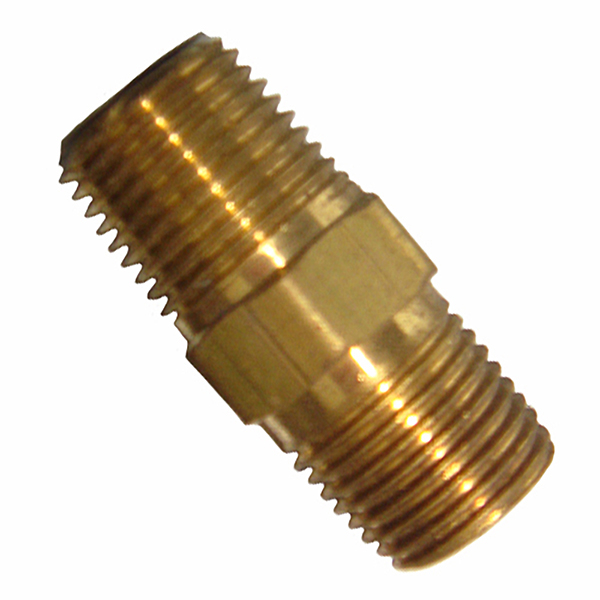 Hex Nipple 1/8" Brass