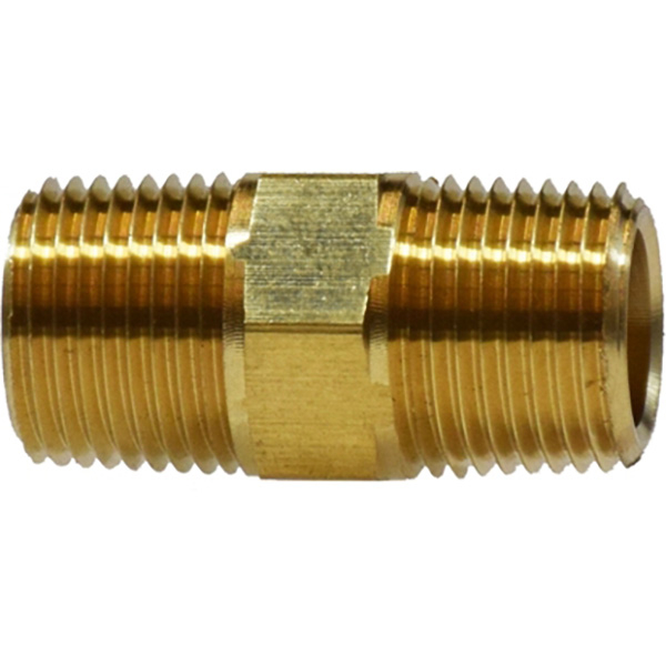 1/4" x 1/4" Hex Nipple Brass