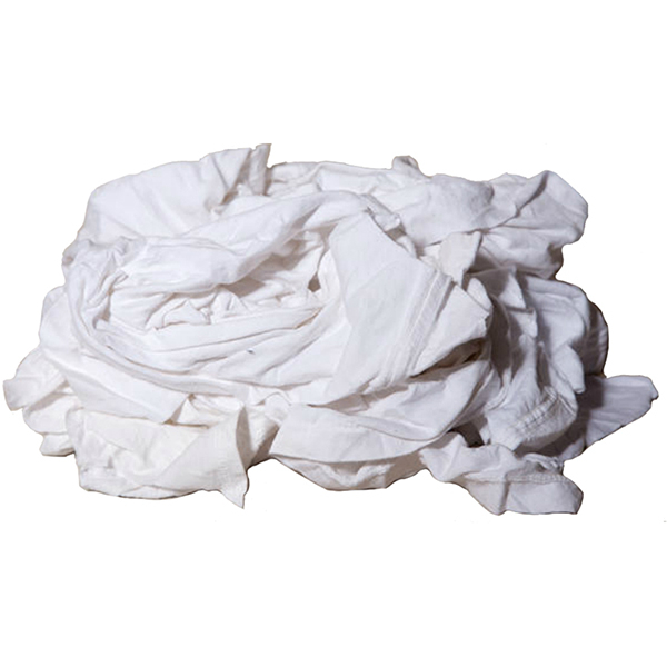 RAGS WHITE T-SHIRT KNIT 50 LB