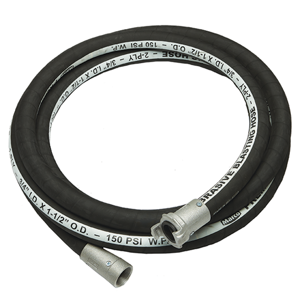 3/4" x 25' Blast Hose w/ Aluminum Coupling and Nozzle Holder