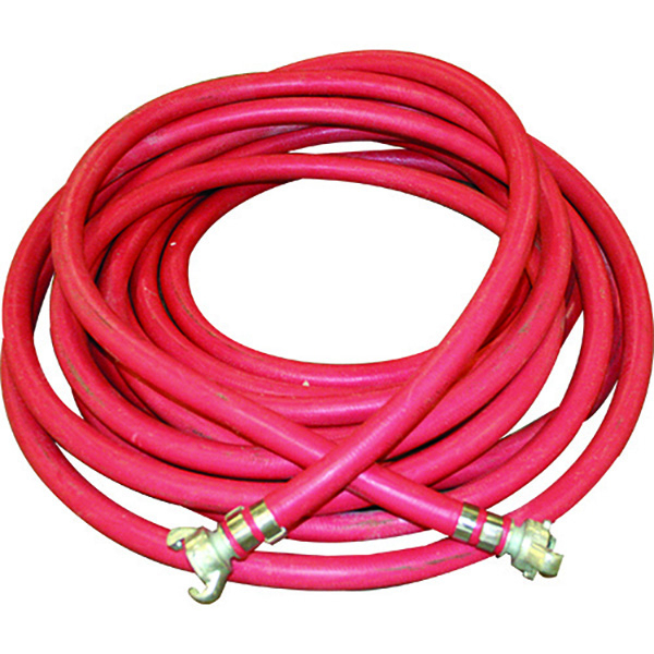 Air Hose Red 1" x 50' w/ 2 Lug Couplings 200 PSI