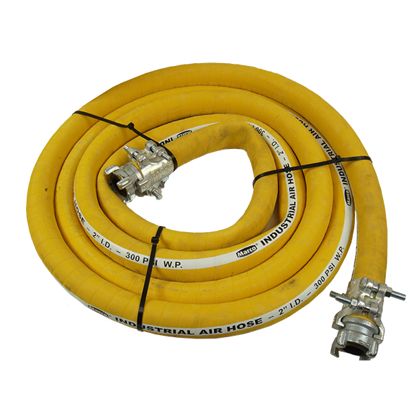 Air Hose 2" ID x 50' Yellow Coupled