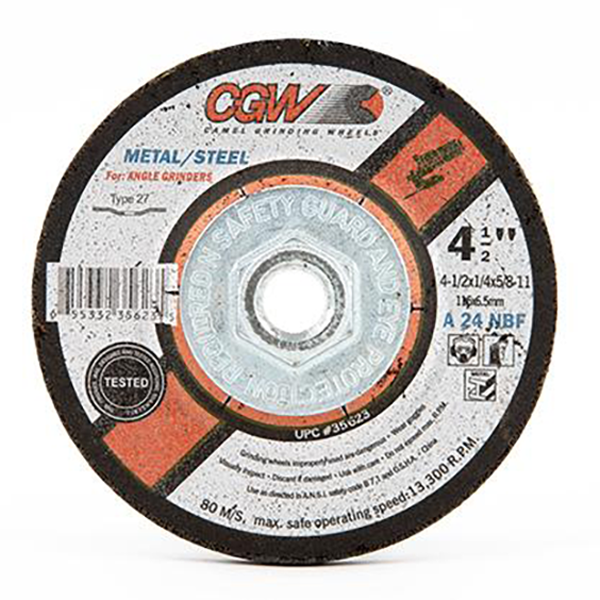 Grinding Disc 4-1/2" x 1/4" 5/8"-11 Arbor T27 Fast Cut