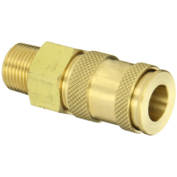 Quick Disconnect Fitting 1/4" F x 3/8" M NPT Brass 300 PSI