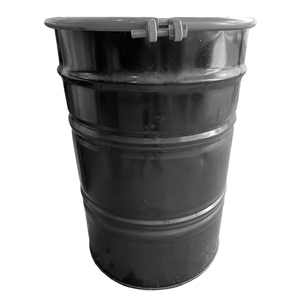 Drum w/ Lock Ring 55 Gallon Black Metal