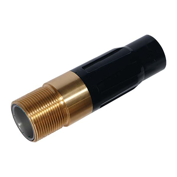 Nozzle Tungsten Carbide #7 Wide Entry, 1-1/4" Threads, Brass Poly
