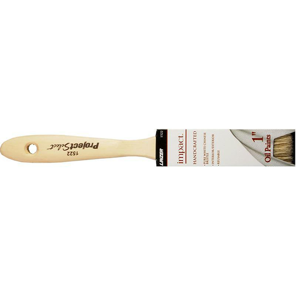 Premium Pro 1" White China Brush Wood Beaver Tail Handle