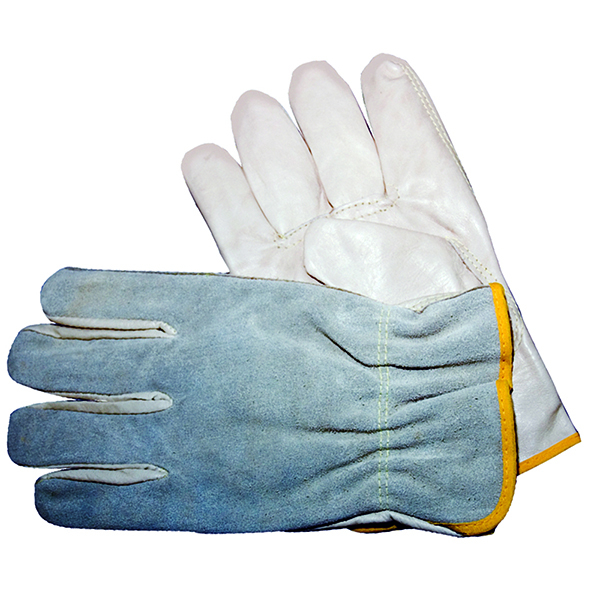 Gloves Split Leather Driver SZ MD Grey 12/Package