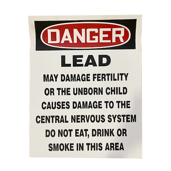 "Lead" Sign 20" x 14" English Plastic