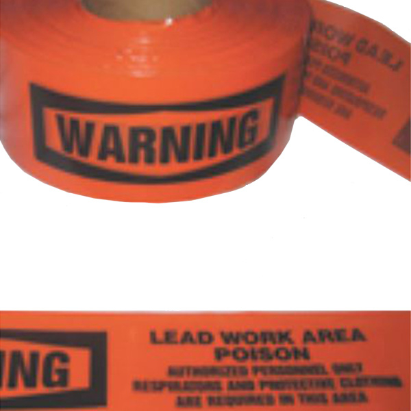 Danger Tape "Lead" Red 3" x 1000'