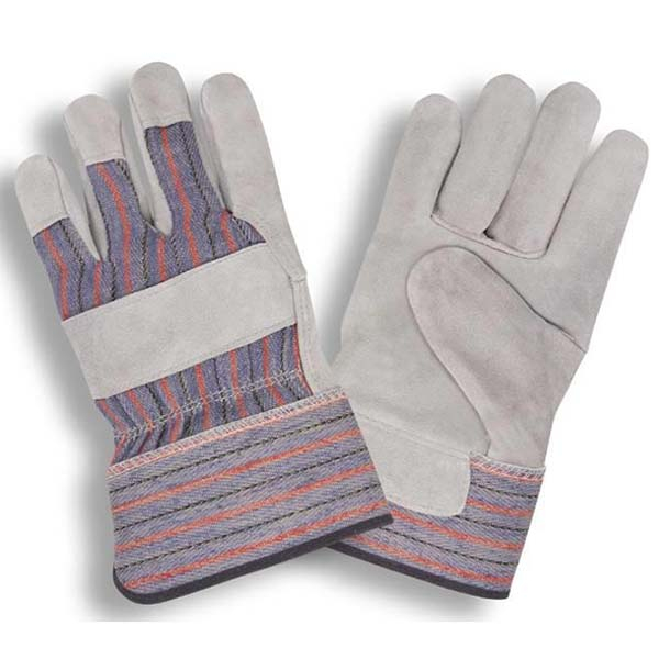 Cordova Gloves 7200S SZ LG Split Leather Striped Canvas Back