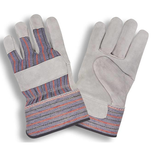 Cordova Gloves 7200S SZ MD Split Leather Striped Canvas Back