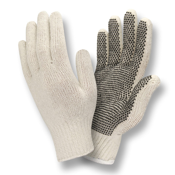String Knit Gloves SZ LG Single Dot 12/Pkg